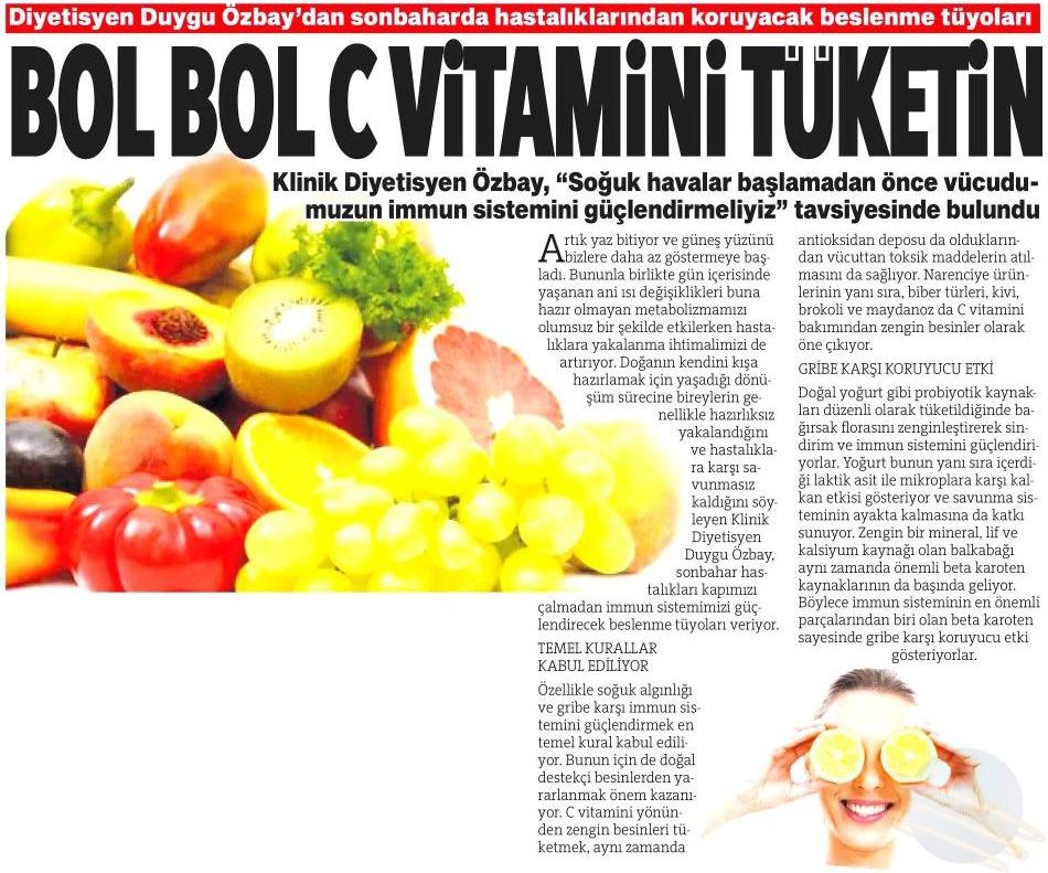 Bol Bol C Vitamini Tüketin